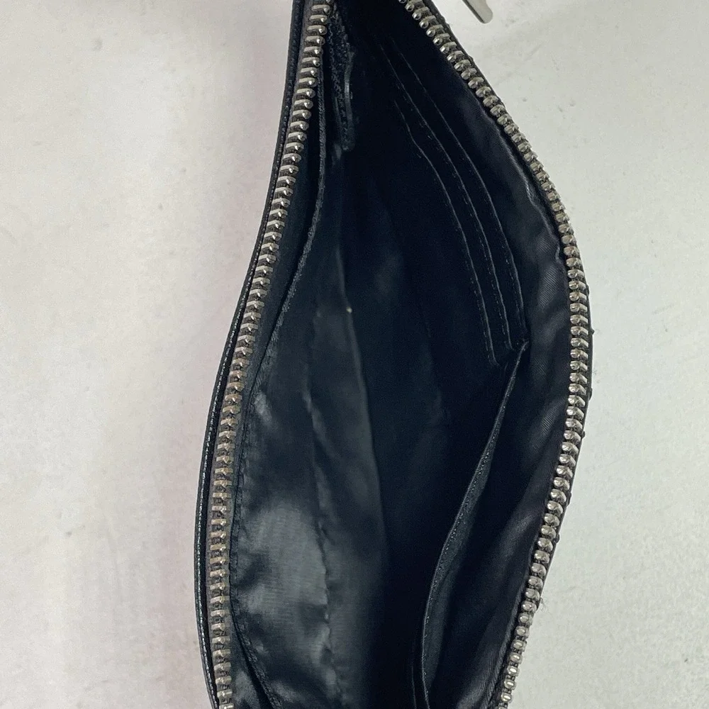 Guess Zipper Pouch Y2K Clutch Cosmetic Bag Black